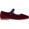 Burgundy Velvet Girl Mary Jane Shoes - Mary Janes - 4