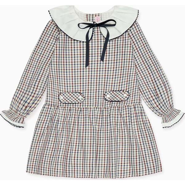 leurLogette cottage check dress 定価10万 Burgundy Check Tessa Girl