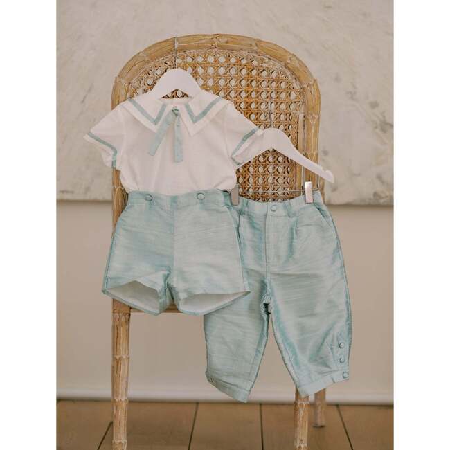 Sage Green Lirio Ceremony Silk Baby Boy Set - Onesies - 4