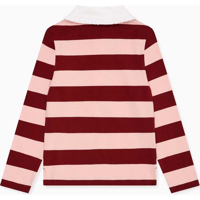 Pink Stripe Rosalie Long Sleeve Girl Polo Shirt - Blouses - 4