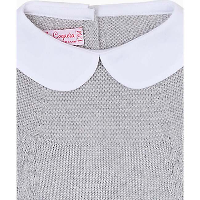 Light Grey Melange Florentina Merino Baby Girl Knitted Set - Onesies - 2