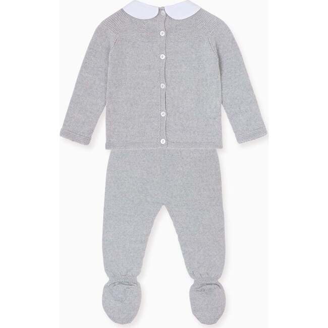 Light Grey Melange Florentina Merino Baby Girl Knitted Set - Onesies - 3