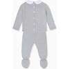 Light Grey Melange Florentina Merino Baby Girl Knitted Set - Onesies - 3