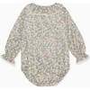 Grey Floral Lorena Baby Girl Smocked Romper - Dresses - 3