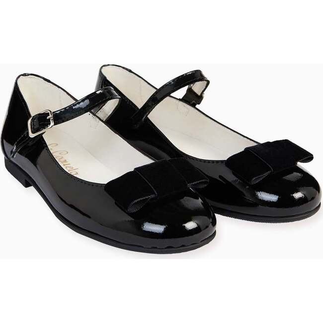 Patent Black Leather Girl Bow Mary Jane Shoes - Mary Janes - 2