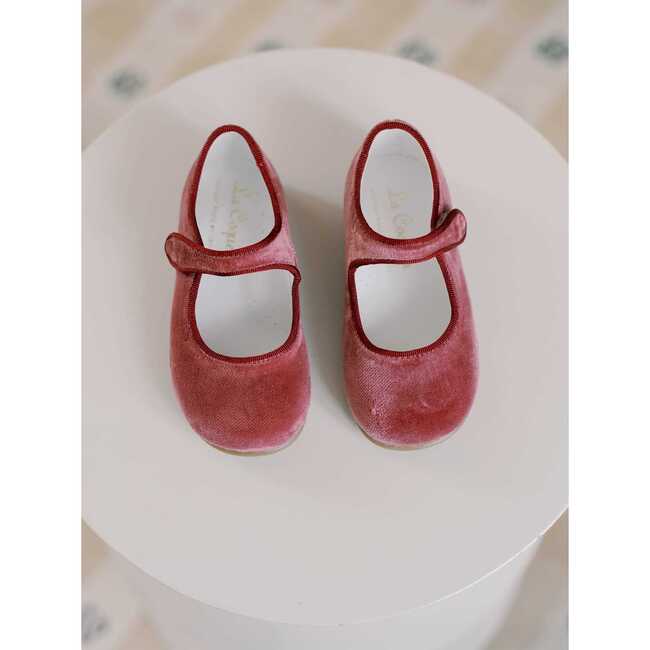 Dusty Pink Velvet Girl Mary Jane Shoes - Mary Janes - 2