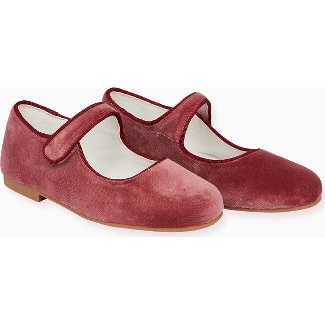 Dusty Pink Velvet Girl Mary Jane Shoes - Mary Janes - 4
