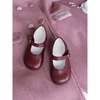 Burgundy Leather Toddler Mary Jane Shoes - Mary Janes - 5