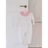 White Flora Baby Girl Smock Sleepsuit - Pajamas - 2