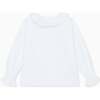 White Lorna Long Sleeve Baby Girl Shirt - Blouses - 3