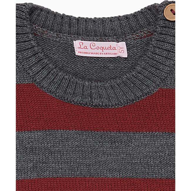 Burgundy Stripe Bromo Merino Boy Sweater - Cardigans - 2