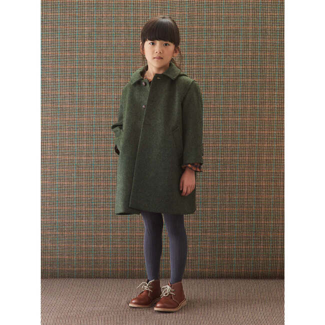 Green Loden Wool Kids Coat - Coats - 2