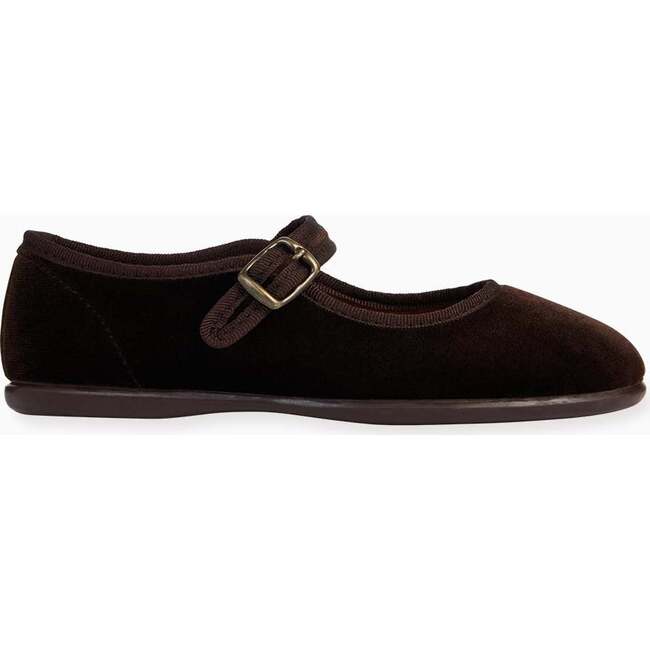 Brown Velvet Girl Mary Jane Shoes - Mary Janes - 3