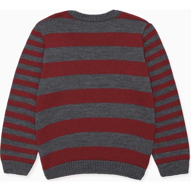 Burgundy Stripe Bromo Merino Boy Sweater - Cardigans - 3