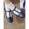 Navy Leather Girl T-Bar Shoes - Dress Shoes - 2