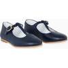 Navy Leather Girl T-Bar Shoes - Dress Shoes - 3