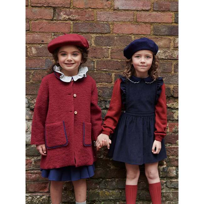 Burgundy Henrietta Girl Coat - Coats - 2