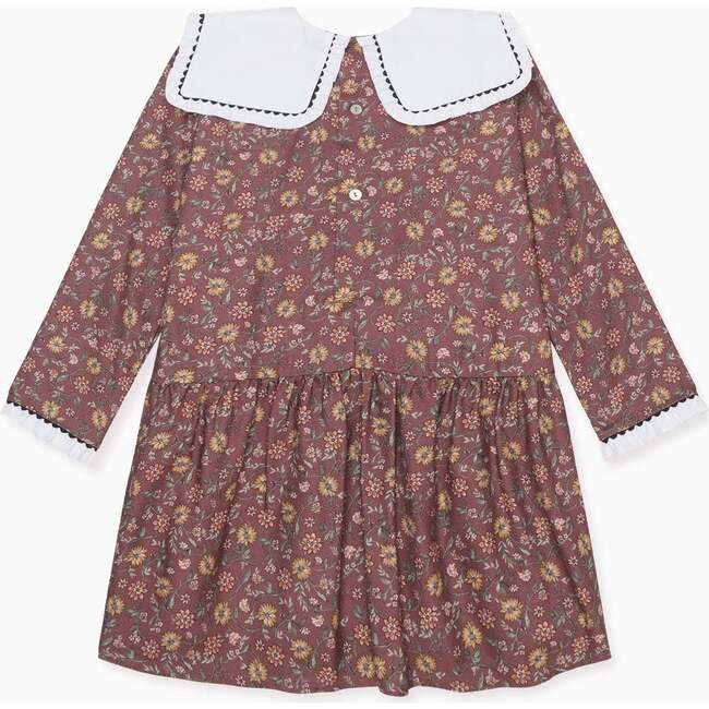 Burgundy Floral Laura Girl Drop Waist Dress - Dresses - 4