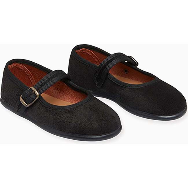 Black Suede Girl Mary Jane Shoes - Mary Janes - 4