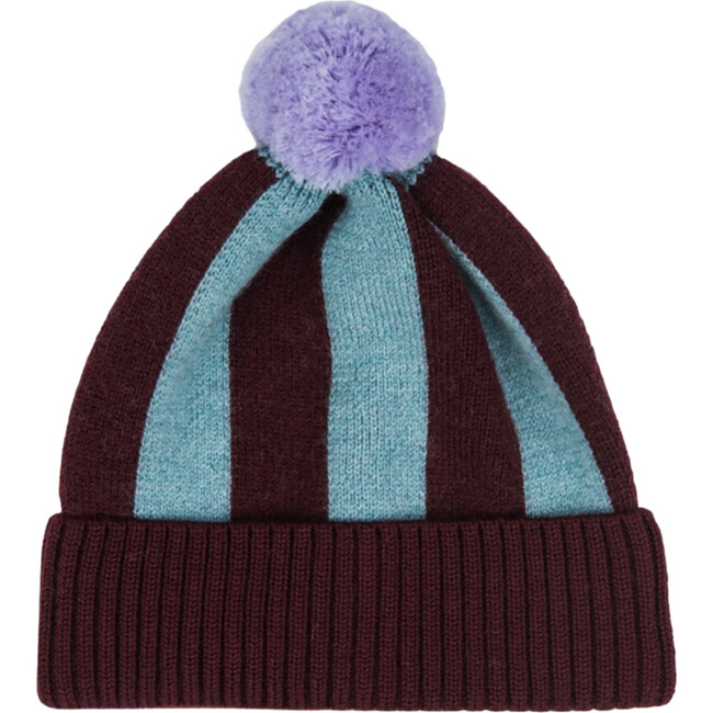 Merino Beanie Hat, Burgundy Frost