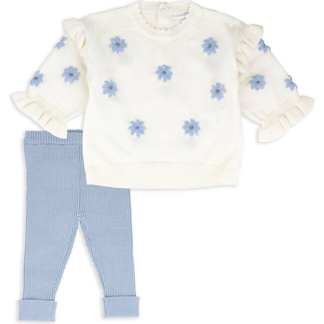 Daisy Sweater Top & Legging Set, Blue