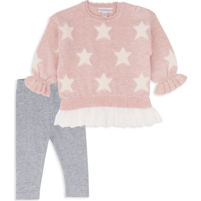 Star Sweater Top & Legging Set, Pink