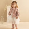 Faux Fur Jacket, Tutu Top & Legging Set, Pink - Mixed Apparel Set - 2