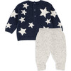 Star Sweater Top & Pant Set, Navy - Mixed Apparel Set - 3