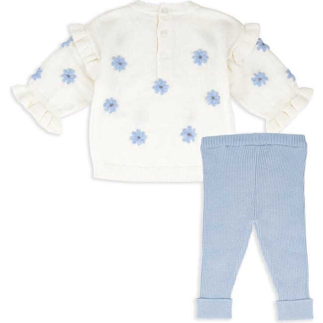 Daisy Sweater Top & Legging Set, Blue - Mixed Apparel Set - 3