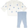 Daisy Sweater Top & Legging Set, Blue - Mixed Apparel Set - 3