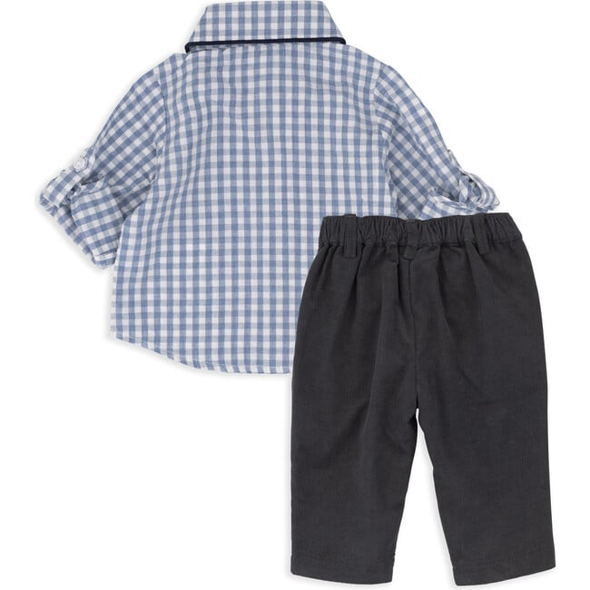 Gingham Shirt & Pant Set, Blue - Mixed Apparel Set - 3