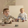 Stripe Sweater Top & Pant Set, Tan - Mixed Apparel Set - 4