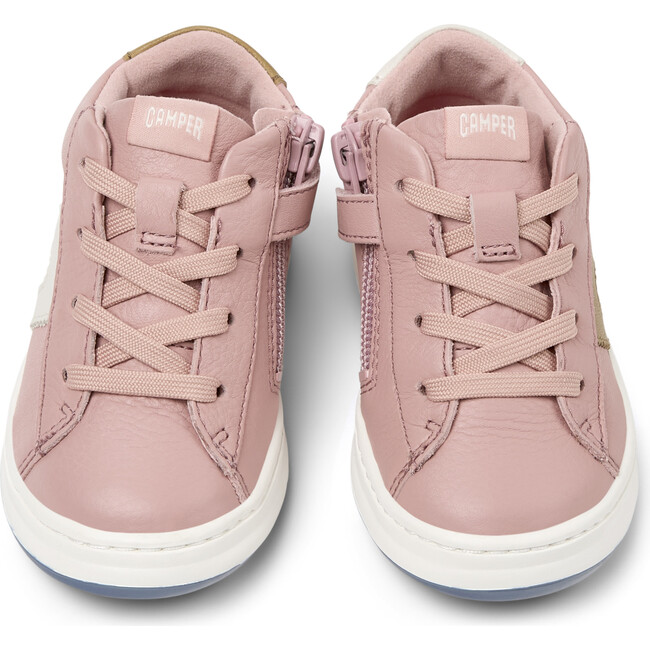 Kids Twins Leather Sneakers, Pink