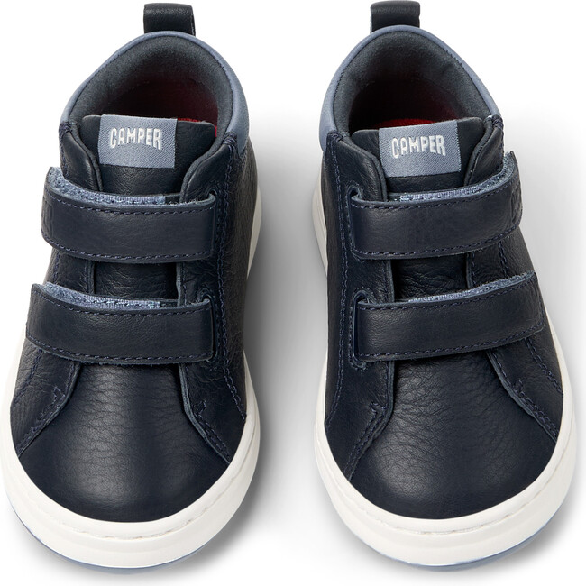 Kids Runner Leather Sneakers, Navy