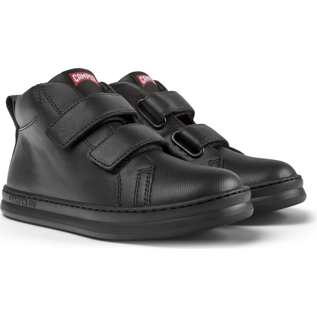 Kids Runner Four Velcro Strap Sneakers, Black - Sneakers - 2