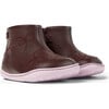 Kids Twins Leather Ankle Boots, Burgundy - Boots - 2