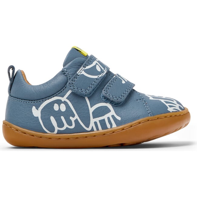 Peu Leather First Walkers Shoes, Blue & White - Sneakers - 3