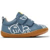 Peu Leather First Walkers Shoes, Blue & White - Sneakers - 3