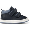 Kids Runner Leather Sneakers, Navy - Sneakers - 3