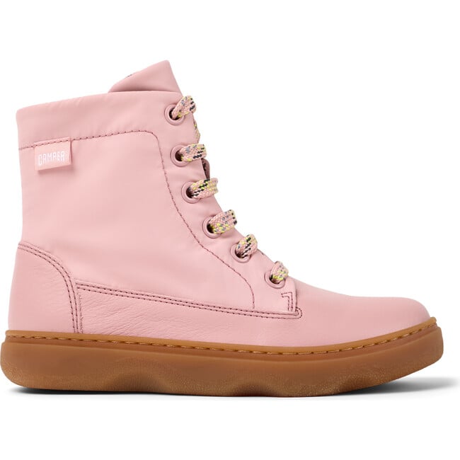 Kids Kiddo Textile Lace-Up Ankle Boots, Medium Pink - Boots - 3