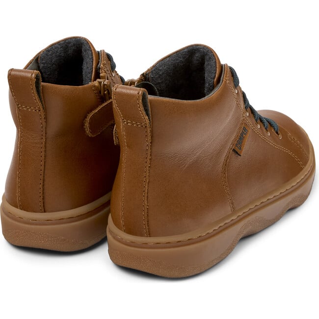 Kids Kiddo Zipped Lace-Up Ankle Boots, Medium Brown - Boots - 5