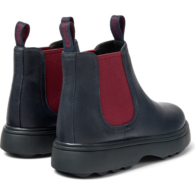 Kids Norte Leather Lace-Up Boots, Navy - Boots - 5