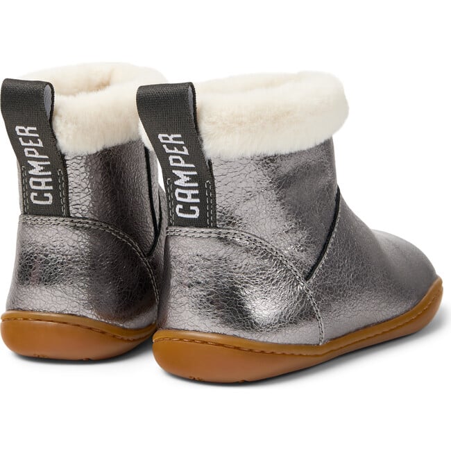 Kids Peu Leather Ankle Boots, Grey - Boots - 5