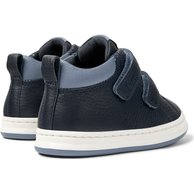 Kids Runner Leather Sneakers, Navy - Sneakers - 5