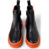 Kids Brutus Urban Style 360 Degree Stitched Boots, Black & Orange - Boots - 1 - thumbnail