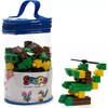 Snapo: Mine World Creator Kit - 200 pcs - Green-Yellow Brown Blocks & Wheels - Blocks - 2