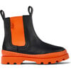 Kids Brutus Urban Style 360 Degree Stitched Boots, Black & Orange - Boots - 3