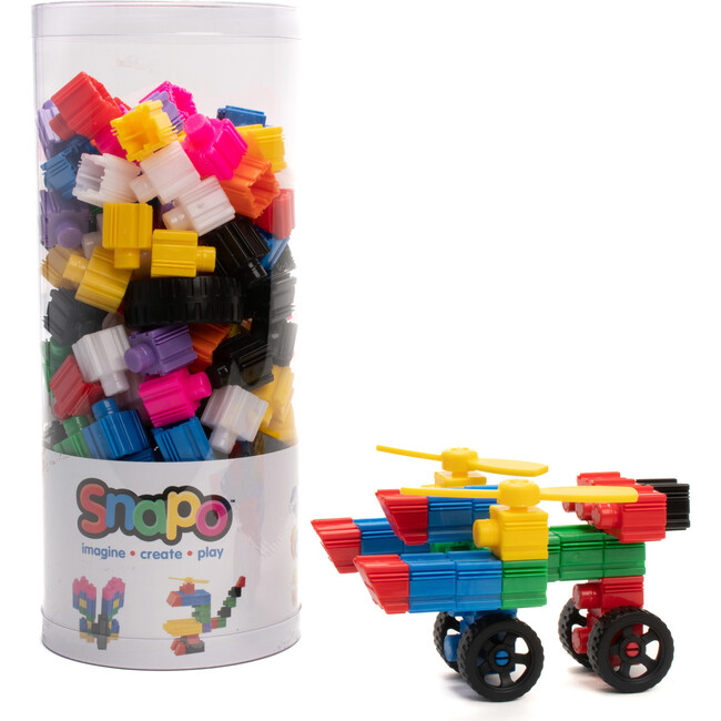 Snapo: Creative Builder's Kit - 200 pcs - Colorful Blocks & Wheels