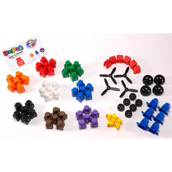 Snapo Jr. Advanced Builder's Kit - 80 pcs - Colorful Blocks & Wheels - Blocks - 2