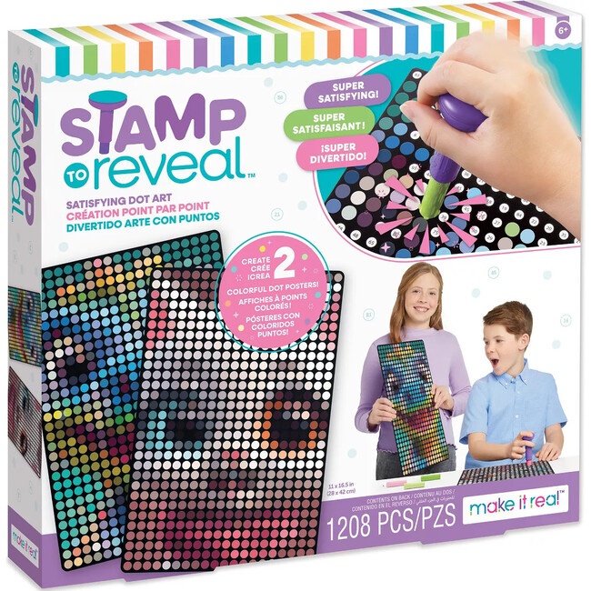 Make It Real: Stamp To Reveal: 2 Characters - Cool Cat & Smily Dino